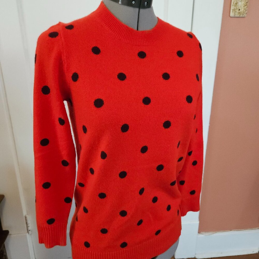 JCrew Italian Cashmere Polka Dot Sweater